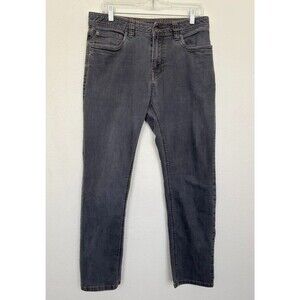 Prana Slim Fit Jeans Charcoal Gray Climbing Bouldering Men's 32x30 Waist 32